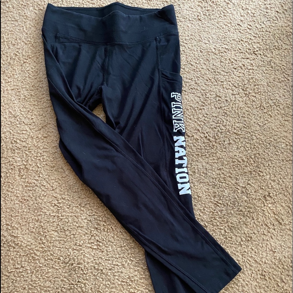 PINK Victoria’s Secret Black Leggings Size Medium